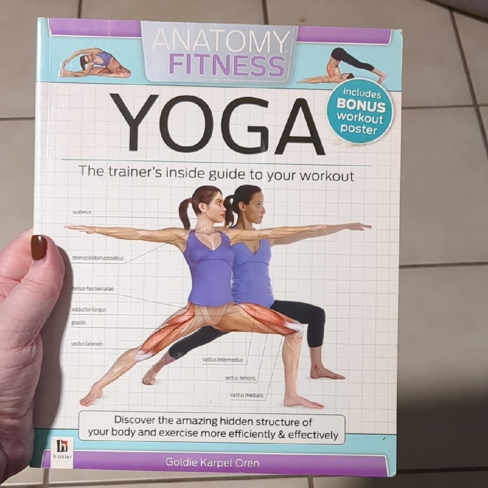 Anatomy of Fitness Yoga Book + Bonus Workout Poster Exercise Guide